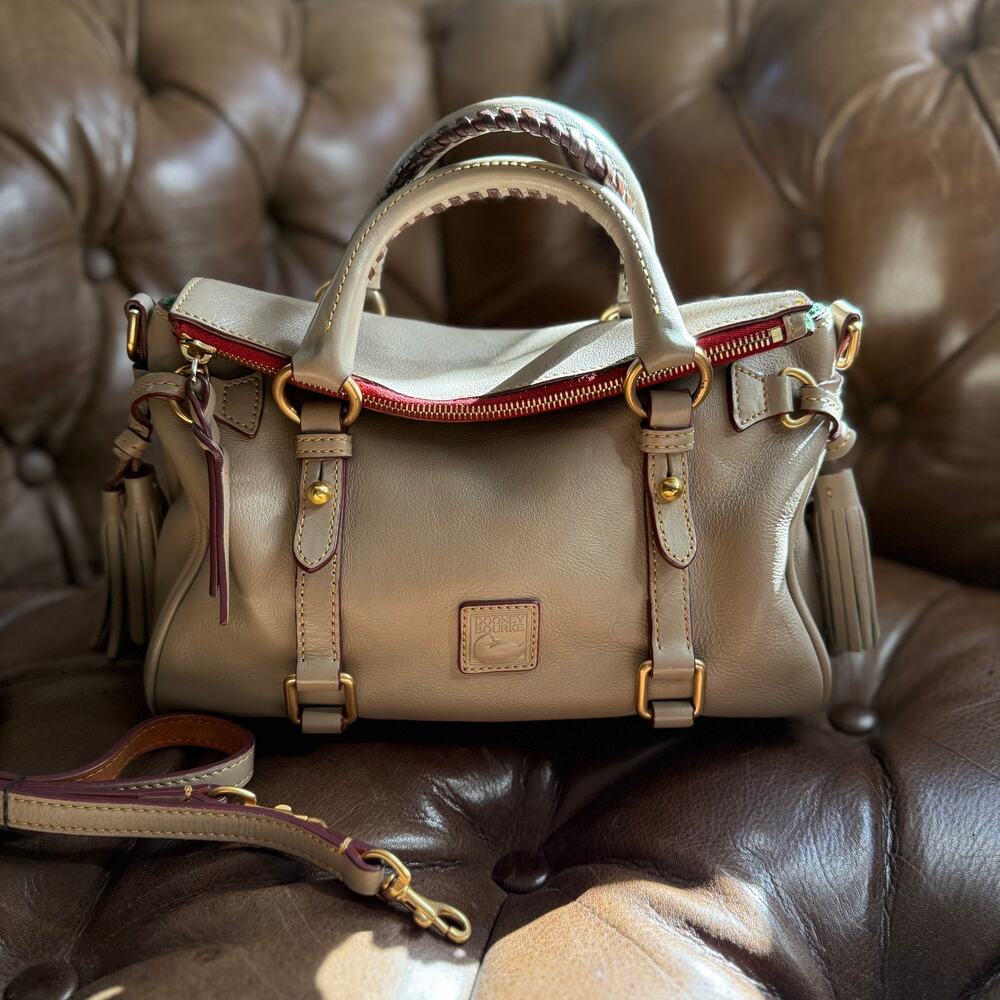 Dooney & Bourke Florentine Mini Satchel Light Taupe Leather Crossbody Bag